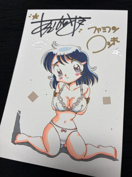 あさいもとゆき先生直筆イラスト(B６サイズ)⑯＆ファミコンロッキーのテーマCD