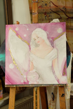 Engel-Göttin des harmonischen Erlebens    (ein Original) 50 x 50 cm