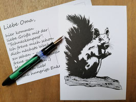 Postkarte Eichhörnchen (ohne Stift, den müsst ihr euch schon selbst suchen ;))