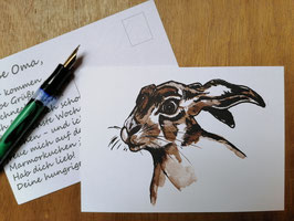 Postkarte Hase (ohne Stift, den müsst ihr euch schon selbst suchen ;))