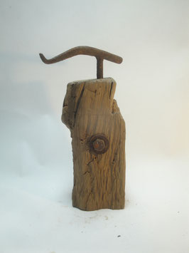 Pfeffermühle alter Eichenbalken mit "Antik" - Kurbel