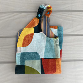 Serviette à élastique imprimée multicolore