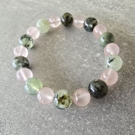 Prehnit-Epidoth Rosenquarz Armband