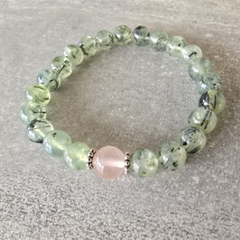 Prehnit Epidot Rosenquarz Armband