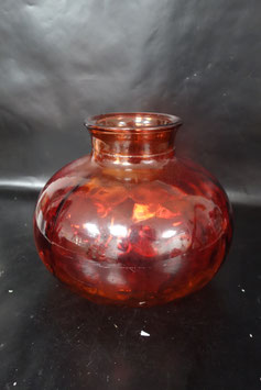 Grote vintage VIBESAL ( Spanje) oranje glazen vaas , jaren 80