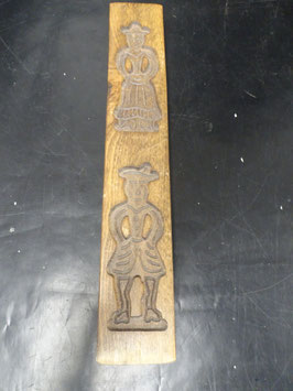 Eikenhouten speculaasplankje , "mannetje/vrouwtje"