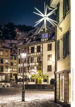 postkarte sankt gallen leuchtender gallusplatz