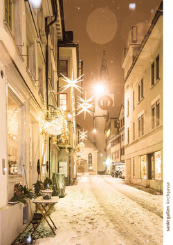 postkarte weihnachten sankt gallen · kirchgasse