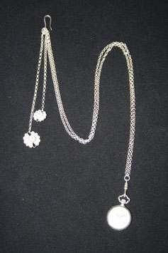Uhrenkette & Uhr Silber hell occ. UK204