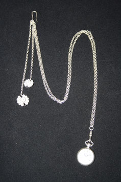 Uhrenkette & Uhr Silber hell occ. UK204
