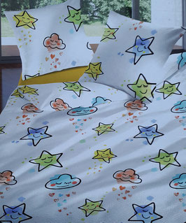 Bettwäsche Seersucker TOP MARKE LOTUS Dessin Cute Stars