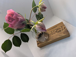 Holz mit Vase "Schön dass es Dich gibt"