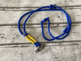 Hundeleine blau mit gelber Takelung - 2,20 Meter