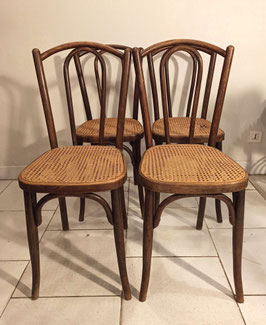 Lot de 4 chaises bistrot 1900 par J et J Kohn modèle 462