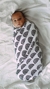 Swaddle Musselintuch Black Rainbow