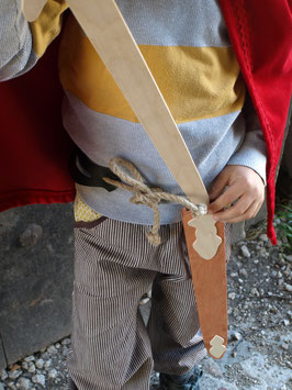 Schwerthalter aus Hanfseil und Leder