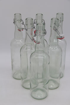 6er Set Bügelverschluss Flaschen Glas 0,75 Liter Schnappverschluss Trinkflasche