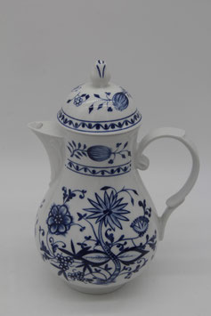 klassische Porzellan Kaffeekanne Kahla DDR Zwiebelmuster Porzellankanne blau weiß
