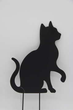 Gartenstecker Katze schwarz