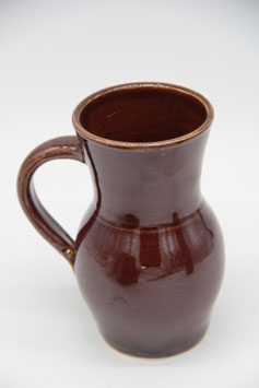 kleine braune glänzend glasierte Keramikvase braun Krug Vase Blumenvase