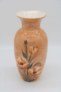 Sigro Blumenvase orange mit Mohnmotiv