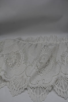 Gardine Store Blumen weiß 53x135cm retro klassisch kurze Bistrogardine gewellt