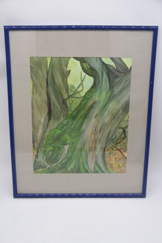 Sigrid Maerker "Alt und gediegen" Aquarell gerahmt Osterwald Ostsee Darß Baum