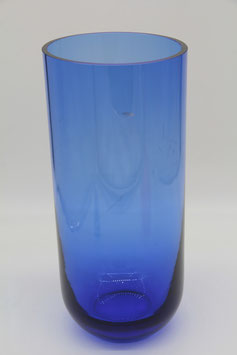 große blaue kobaltblaue Glasvase Zylinderform Kristall
