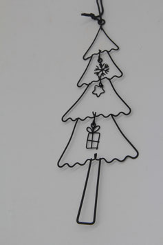 Anhänger Metall schwarz Tannenbaum Weihnachtsbaum