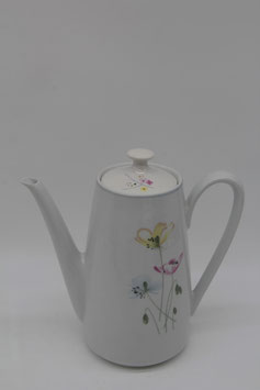 klassische Kaffeekanne Kahla Porzellan Blumen-Motiv Porzellankanne DDR Teekanne