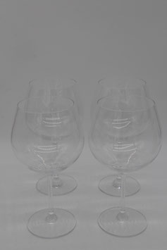 4er Set Weingläser Rotwein-Gläser groß bauchig Gin Tonic Cocktailgläser