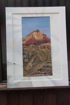 Sigrid Kurrenz "Immer wieder Vulkangestein" Acryl gerahmt 2010 Landschaft 33x68cm