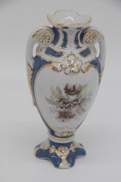 Royal Dux Bohemia Czechoslovakia Vase Porzellan Czech blau weiß gold