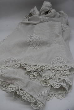 Gardine Store Spitze Spitzenkante Blumen  weiß 78x260cm retro klassisch