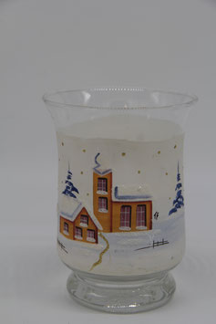 Windlichtbecher handbemalt Winterlandschaft Weihnachtswindlicht