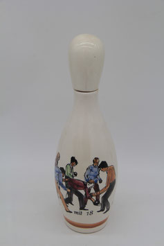 alte Keramik Kegelflasche Pin mit 18 und mit 80 bemalt Pin 0,7L