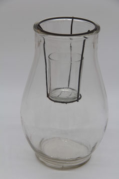 schlichtes Windlicht Glas mit Teelichthalter Glaseinsatz Glaswindlicht hoch