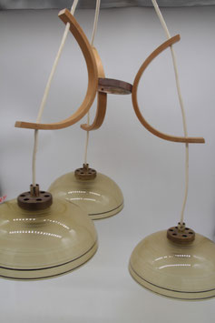 alte Deckenlampe Hängelampe 60er 70er Jahre Pendelleuchte Holz Mid Century