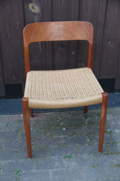 Niels O. Møller Möller Modell 75 Stuhl Mid Century Teak-Holz Dänish Design Korb