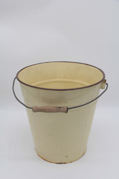 Emaille Eimer ca. 10 L Liter DDR Wassereimer beige Pflanzkübel