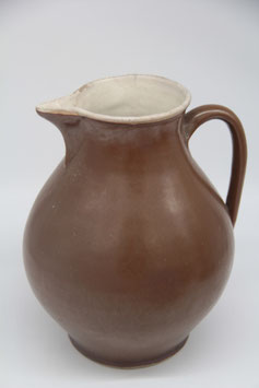 schöne große alte Henkelkanne Krug Steingut Steinzeug Keramik Vase Kanne braun