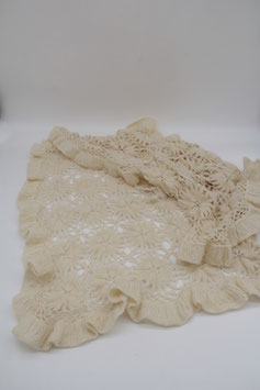Gehäkelt Tischläufer Tischdecke Häkelblüten Handarbeit 45x125cm vintage creme