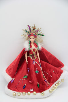 besondere OOAK Dakotas Song Barbie Weihnachten Santa roter Mantel