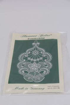 Plauener Spitze Fensterbild Weihnachten Glocken Ornament weiß Fensterdeko