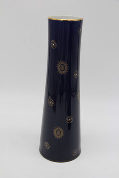 Volkstedt 1762 DDR Echt Kobalt blau Porzellanvase Golddekor Muster Blumenvase