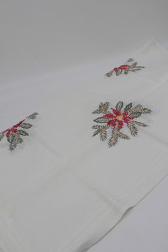 handbestickte Weihnachtstischdecke Mitteldecke Weihnachtsstern
