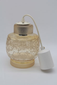 DDR Deckenlampe Hängelampe Rauchglas marmoriert Glas Lampenschirm Mid Century