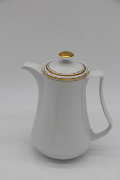 DDR Henneberg Porzellan 1777 Kaffeekanne weiß Goldrand