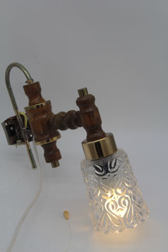 retro Wandlampe Eiche rustikal Elektroinstala Jilove Wandleuchte Messing