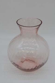 schlichte moderne gedrehte Glasvase rosa bauchig